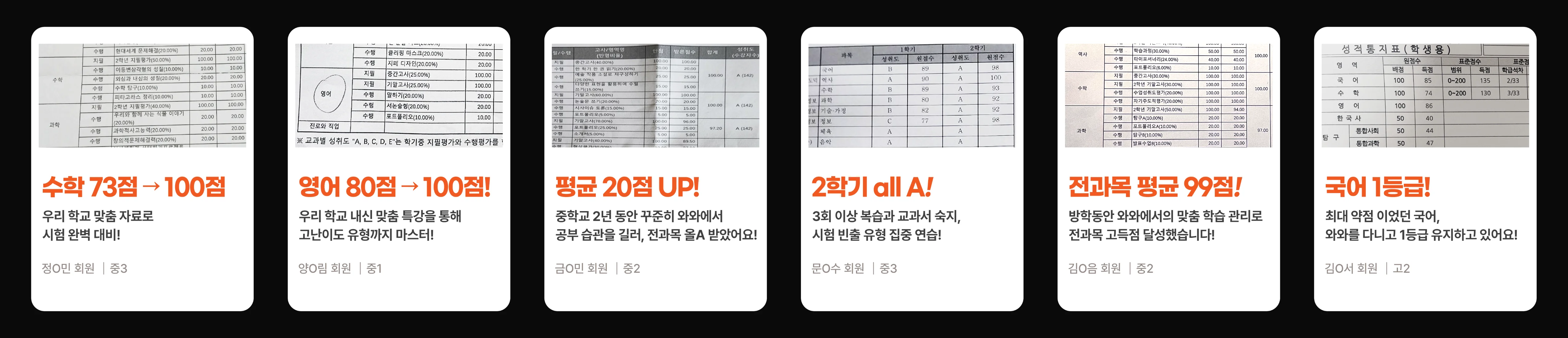 돈암 수포자학원 성적 향상 사례